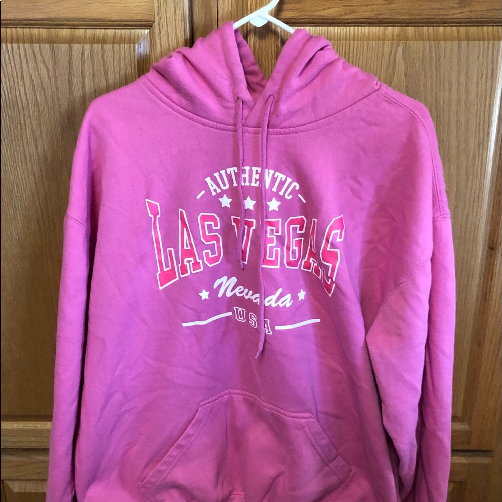 Las Vegas hoodie pink size large